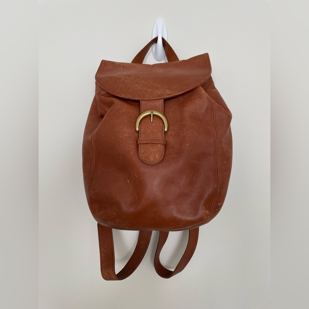 Vintage Coach Brown Leather Back Sac Bag No. C5H-4134 - Picture 2 of 8